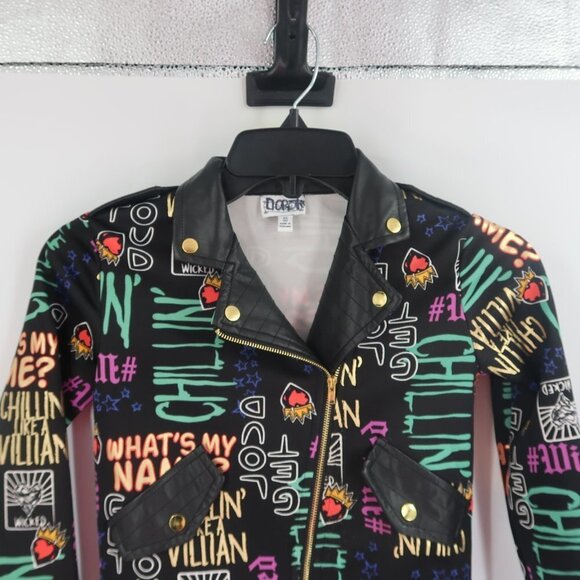 Disney Youth D-Signed by Disney Wicked Faux Leather Moto Jacket Full Zip XS 6 - Picture 6 of 9